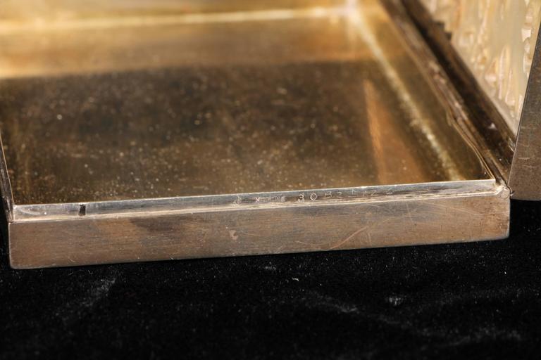 Vintage Sterling and Carved Hard Stone Box For Sale at 1stDibs