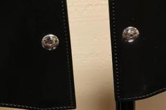 Set of Four Italian Black Leather Chairs by Polfex for Cy Mann