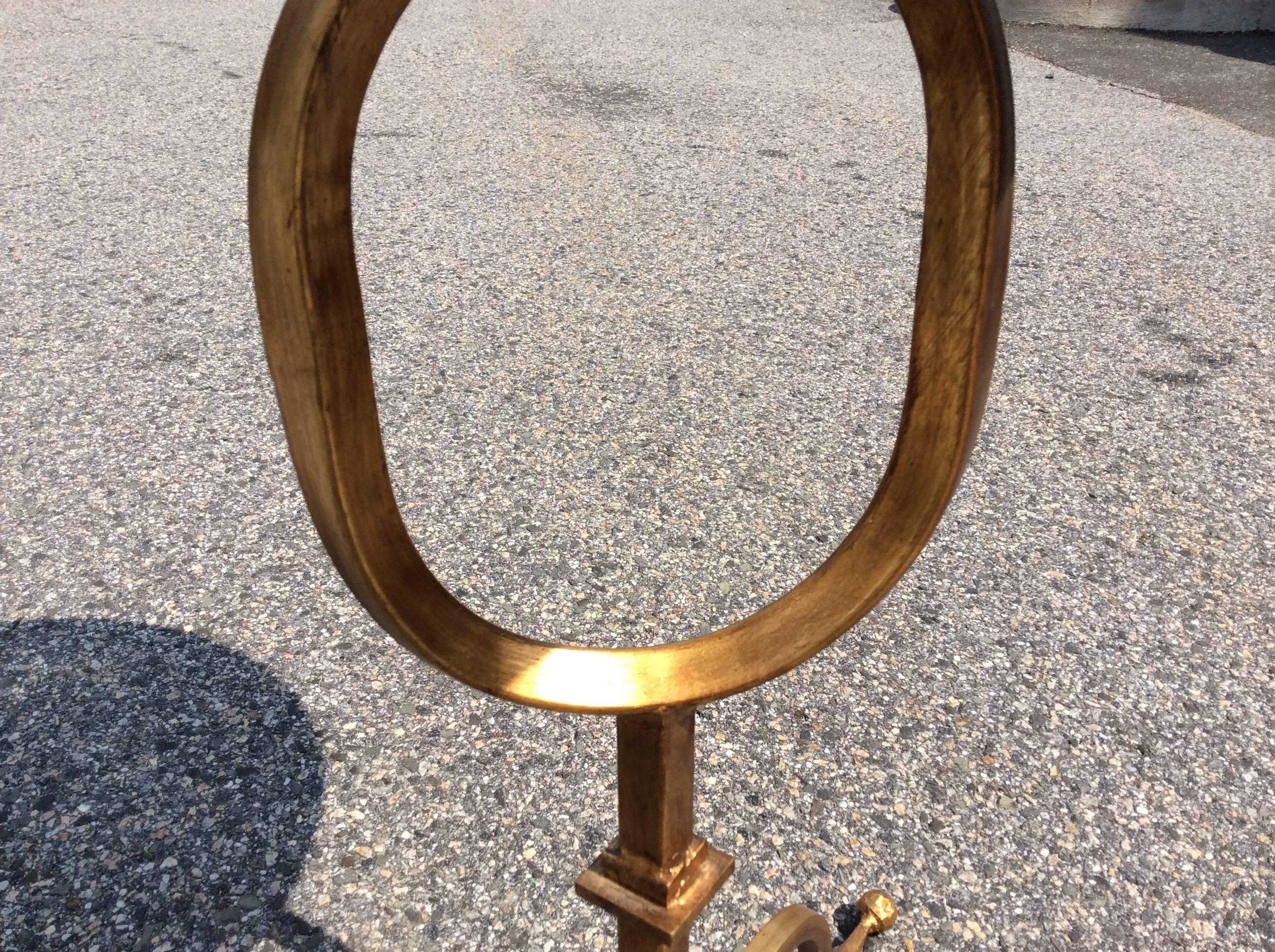 Sculptural Gilt Metal Pedestal Wine Table In Excellent Condition In Bridgeport, CT
