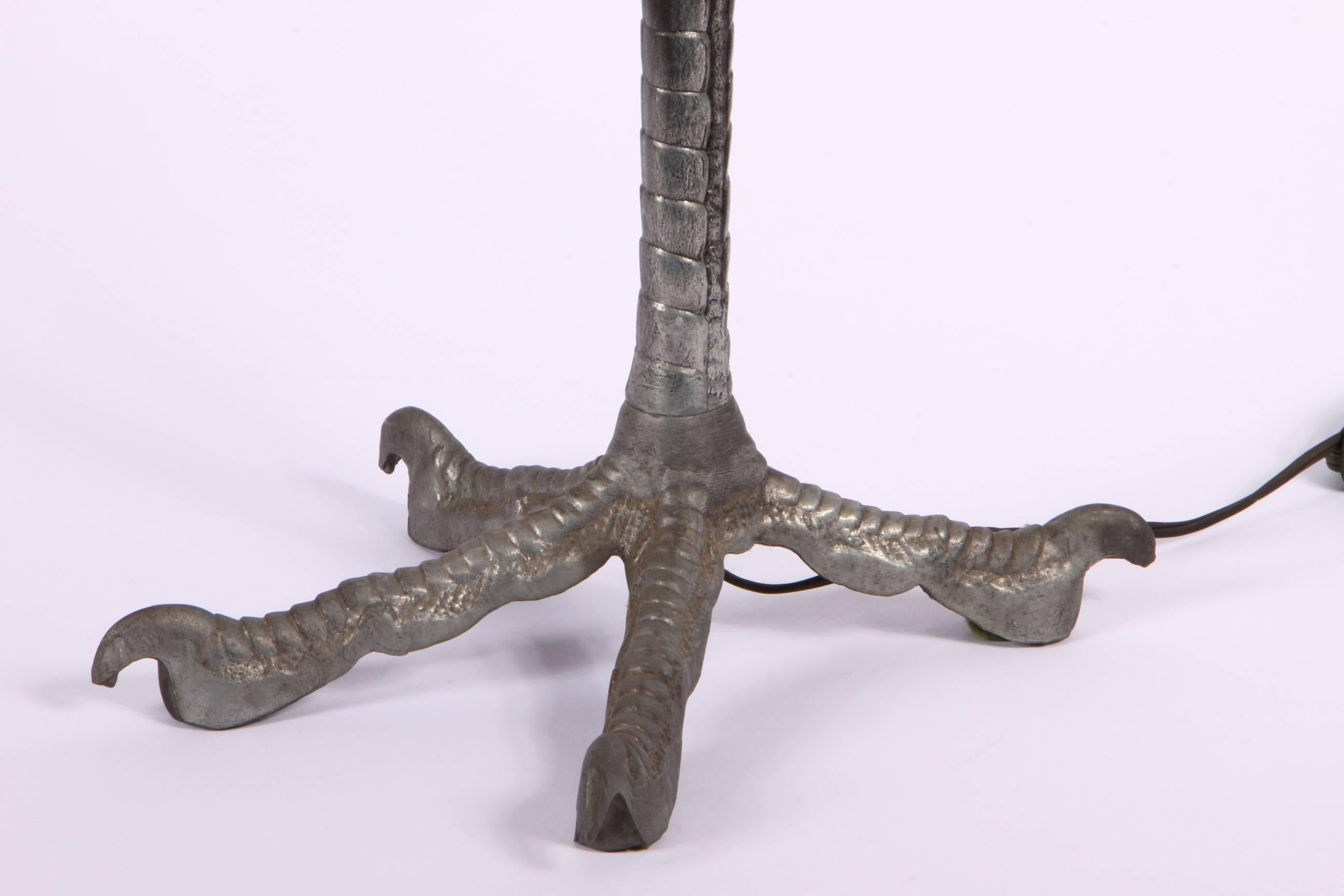 Mid-Century Modern Aluminum Ostrich Leg Lamp after P.E. Guerin