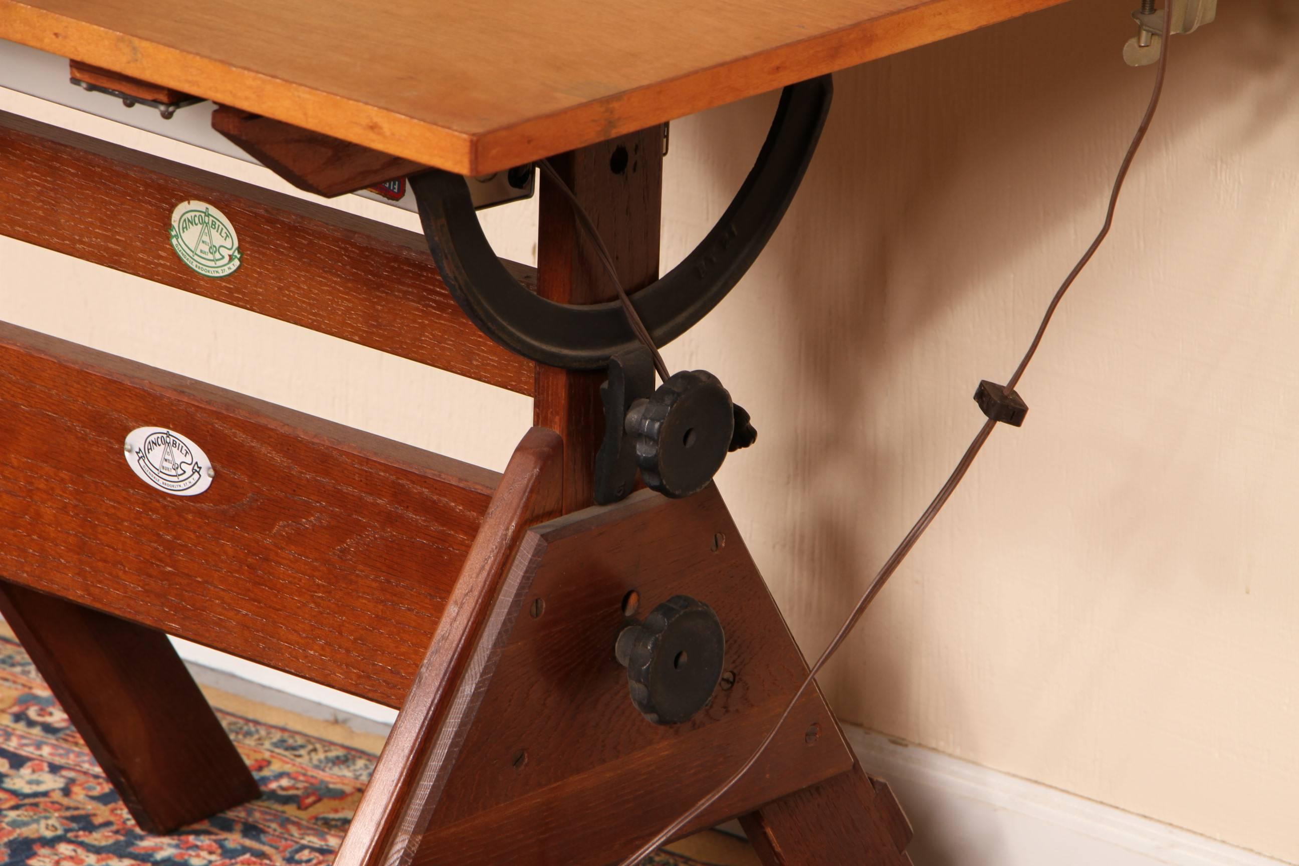 20th Century Anco Bilt Industrial Animator's  Table with Light