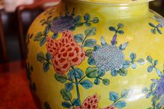 Pair of Large Vintage Asian Lidded Ginger Jars