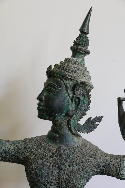 Antique Asian Bronze Statue of an Archer at 1stDibs