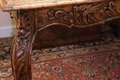 Marquetry Top French Provincial Style Dining Table by Guy Chaddock