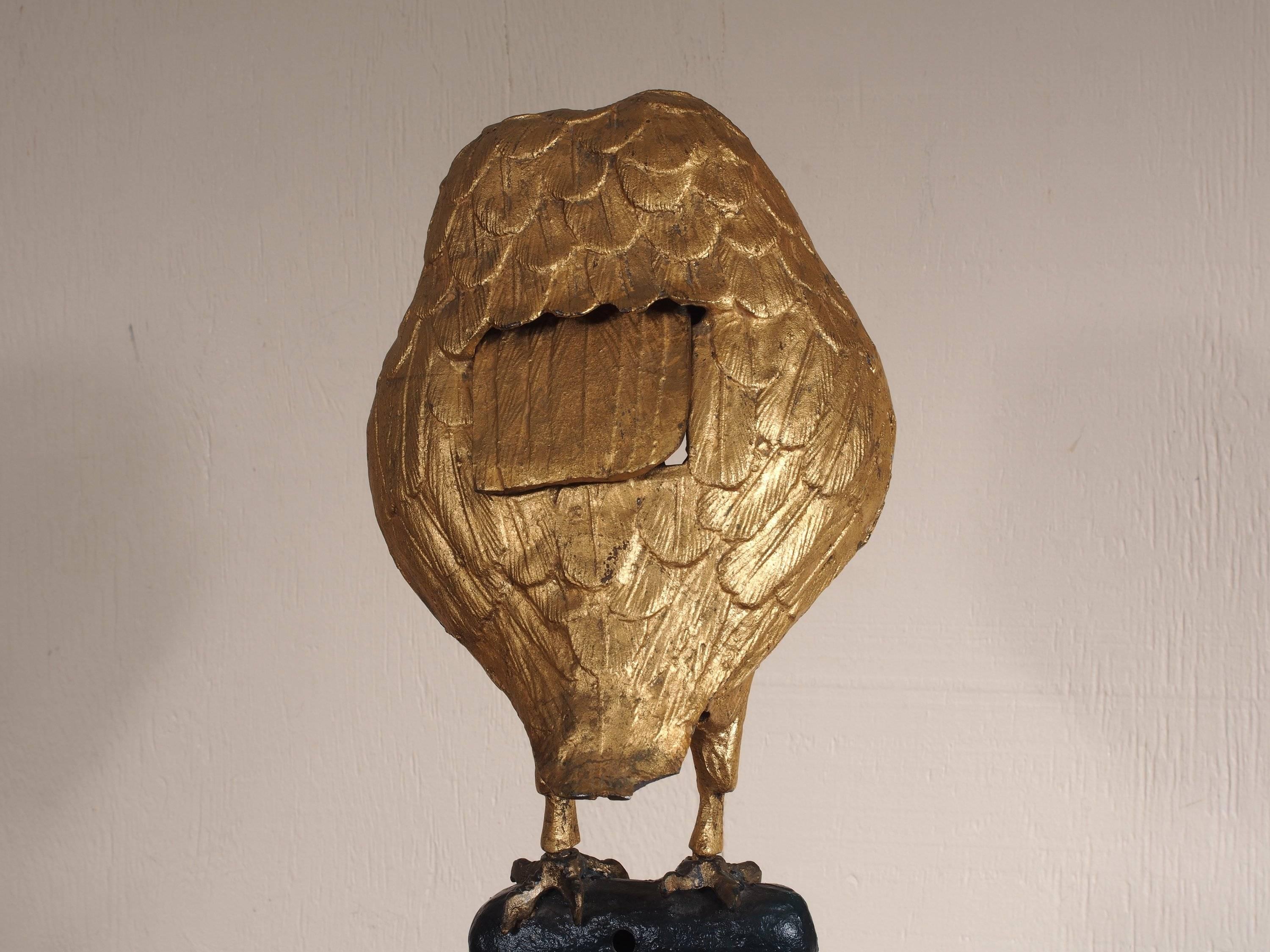 Mid-Century Modern Mid-Century Gilt Owl Lantern
