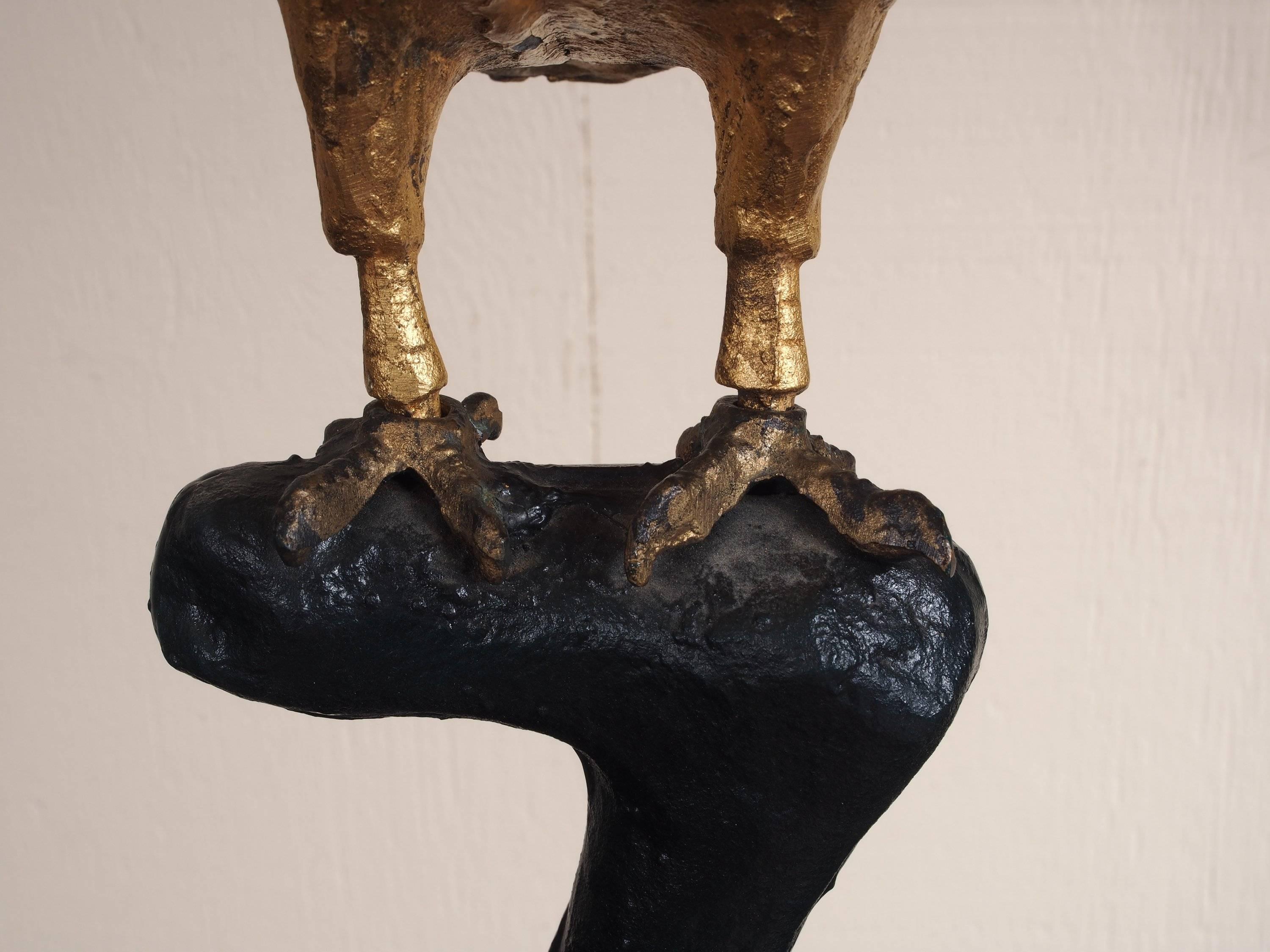 Japanese Mid-Century Gilt Owl Lantern