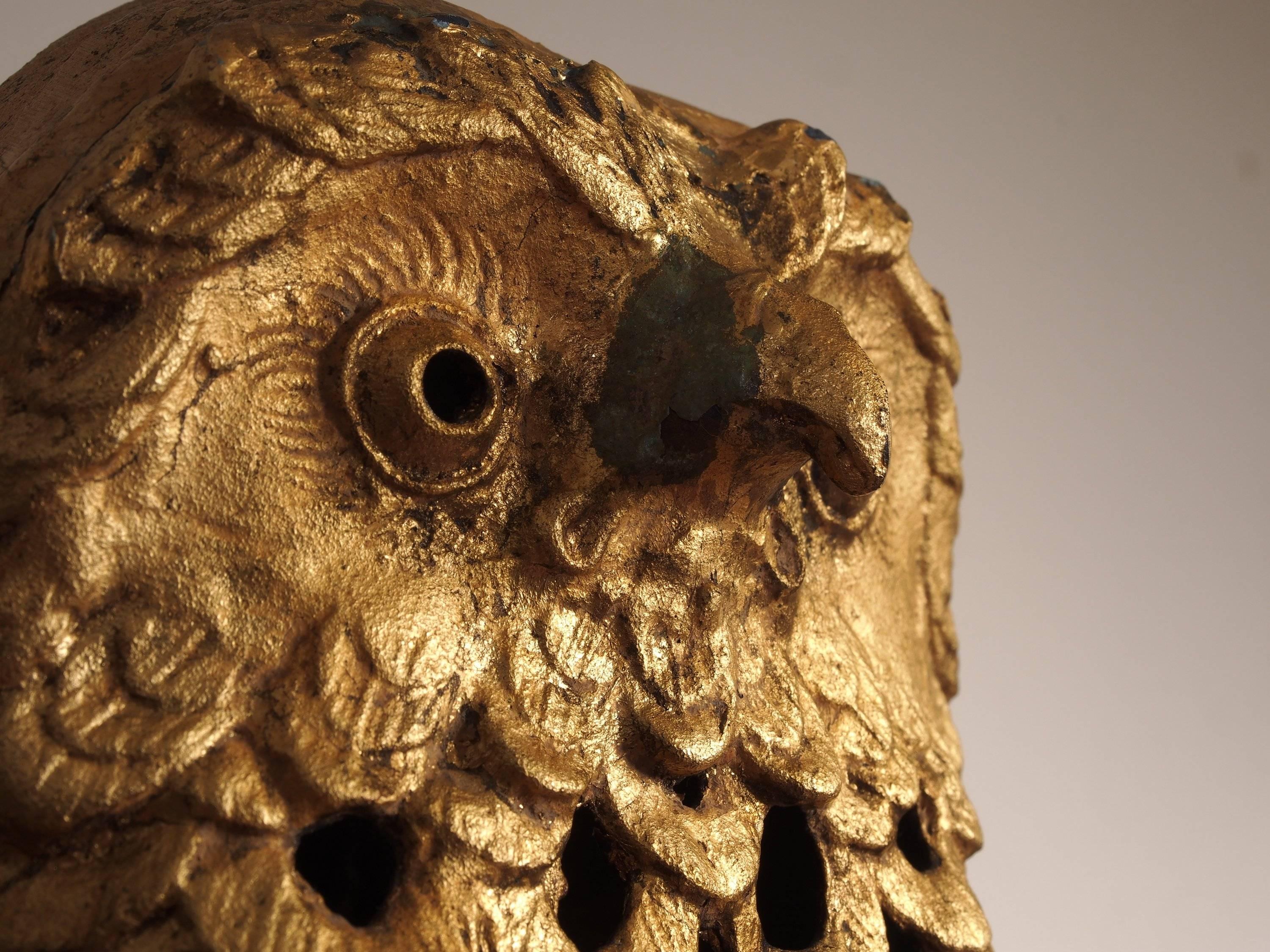 Mid-Century Gilt Owl Lantern 3