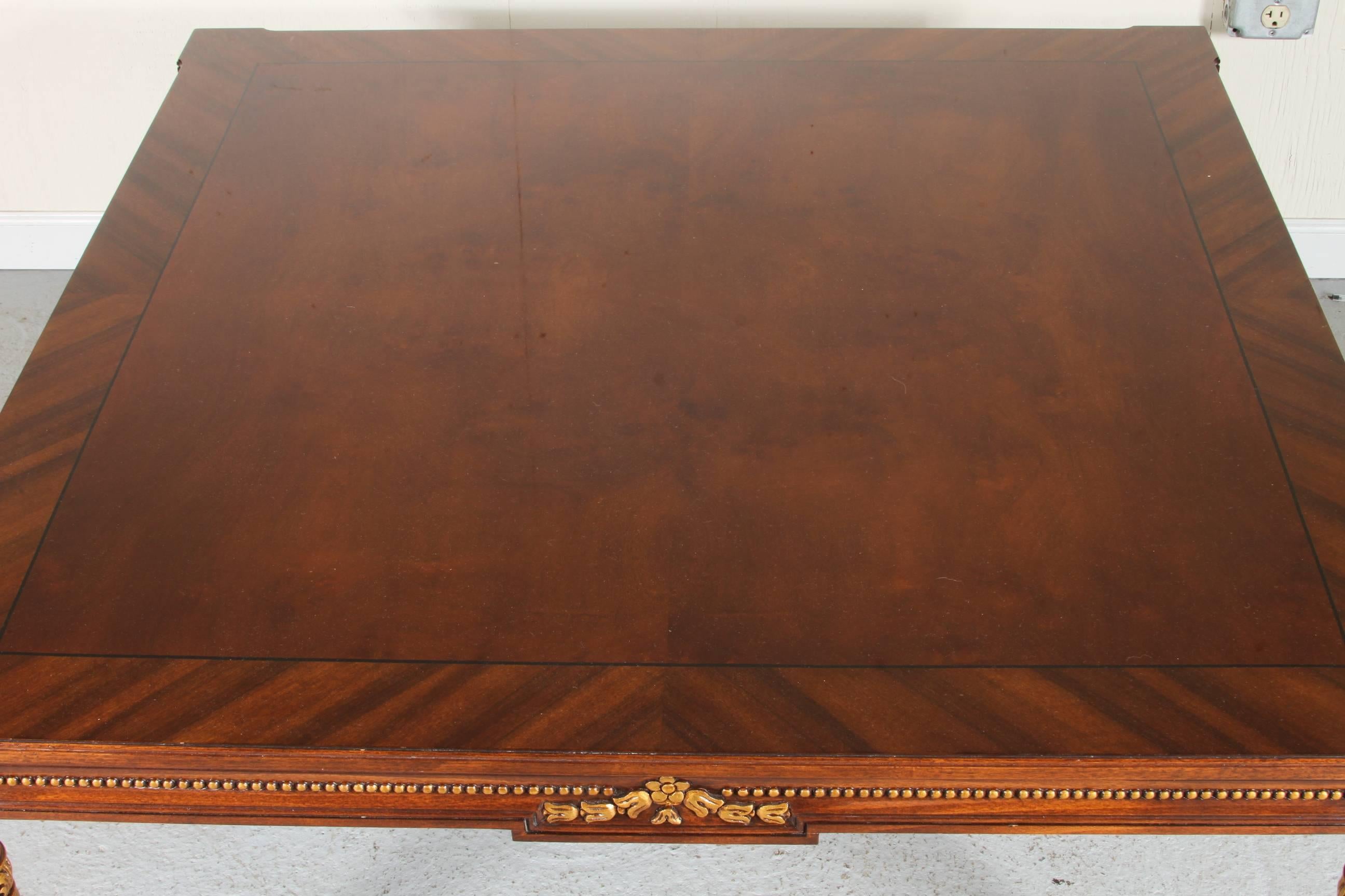 20th Century Karges Mahogany Coffee Table with Gilt Accents