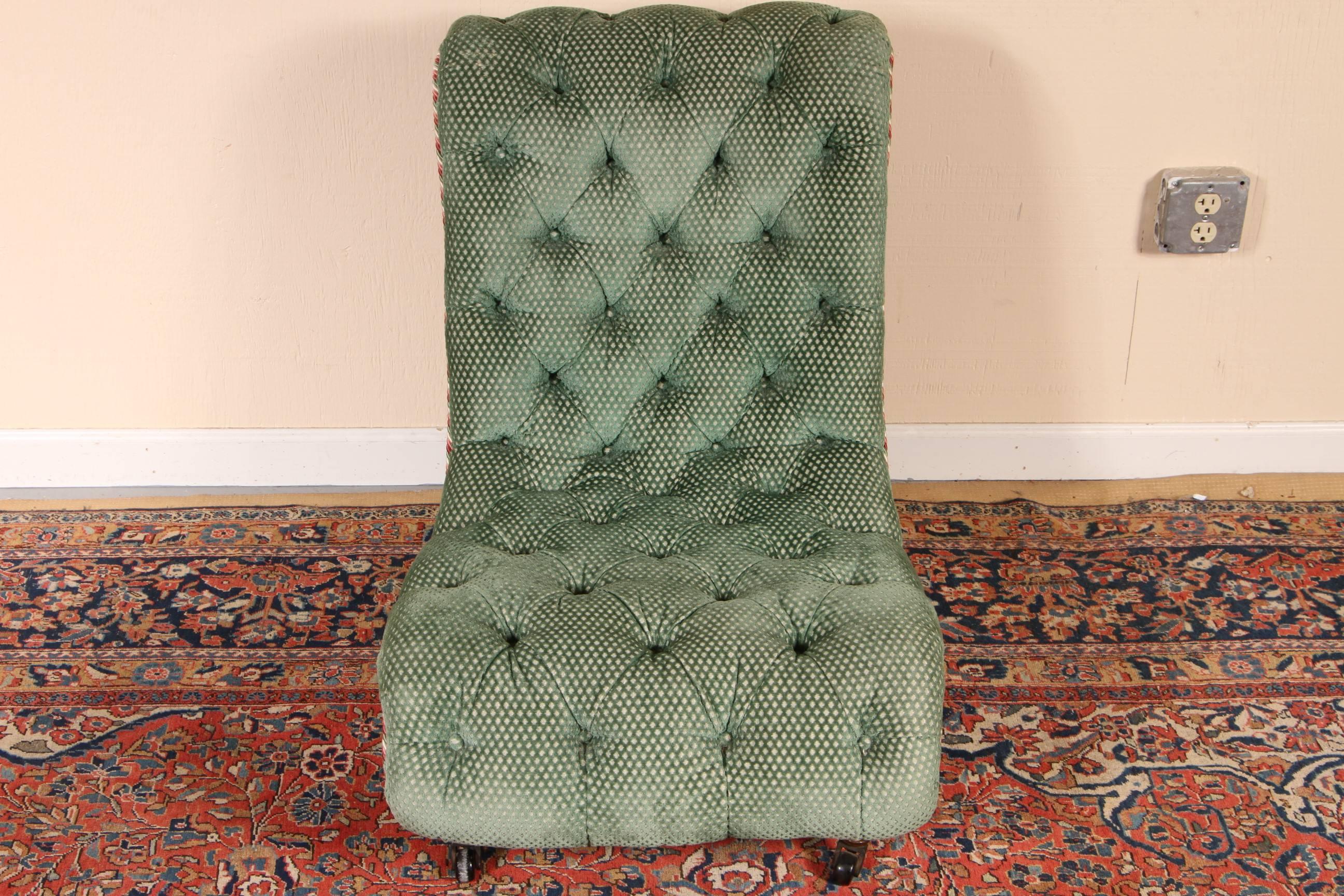 19th Century English Regency Style Sling Form Slipper Chair 4