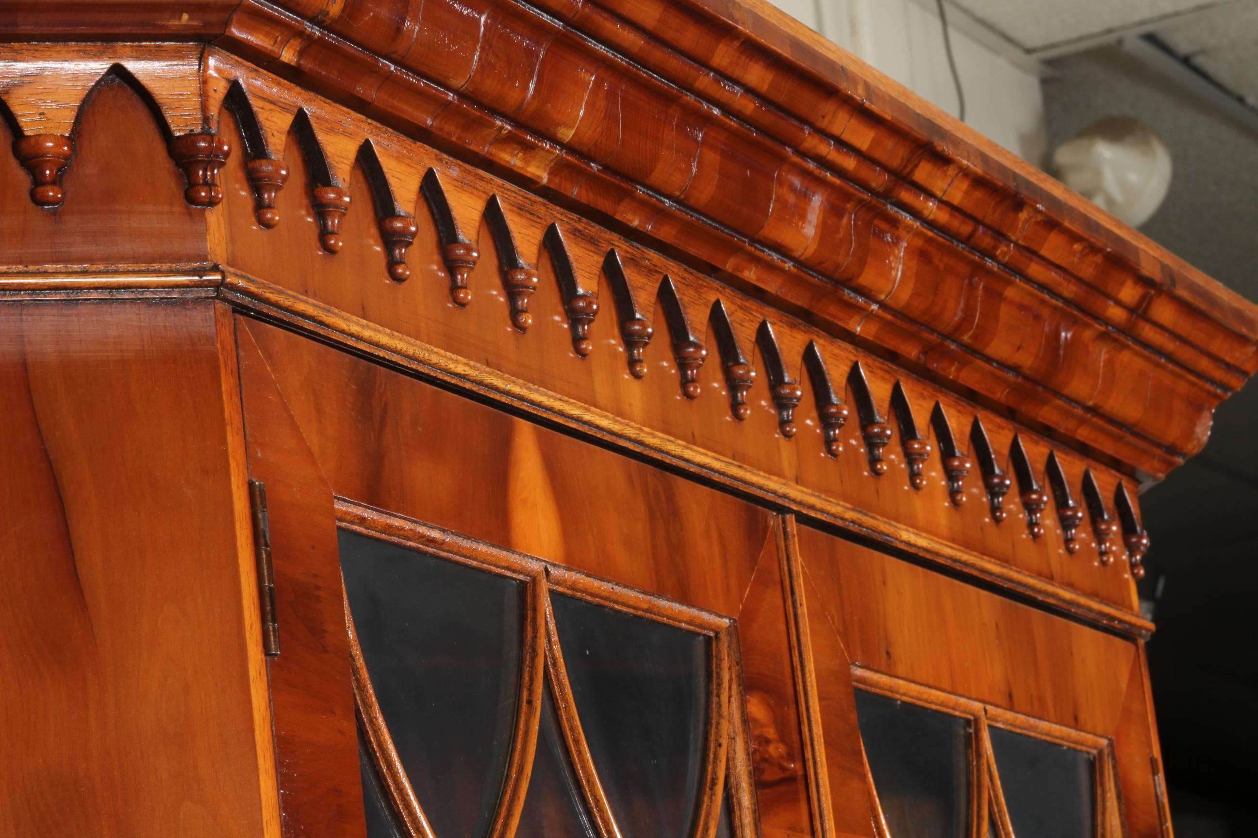 Regency Yew Wood Corner Cabinet