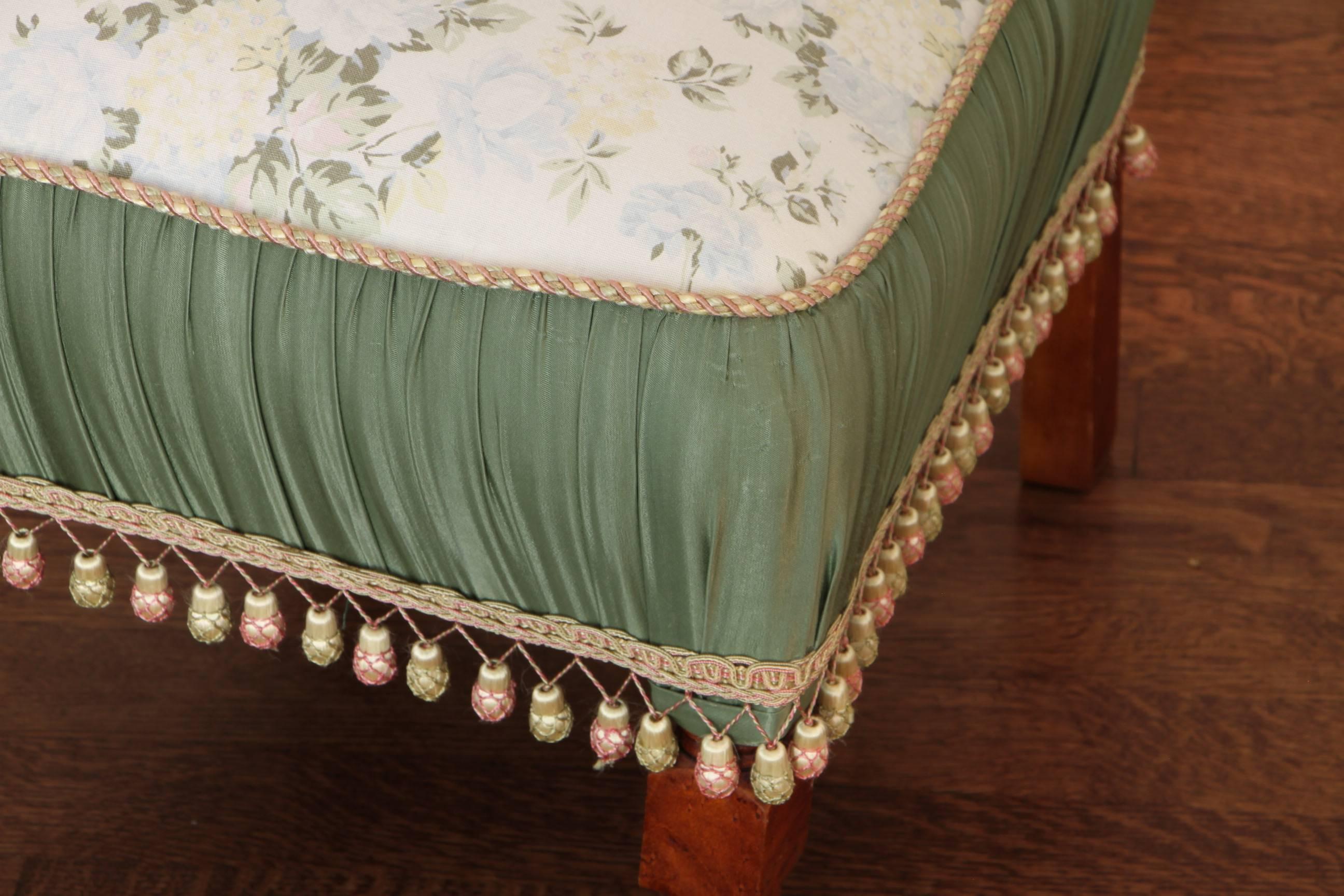 Pair of Antique Custom Upholstered Slipper Chairs 1
