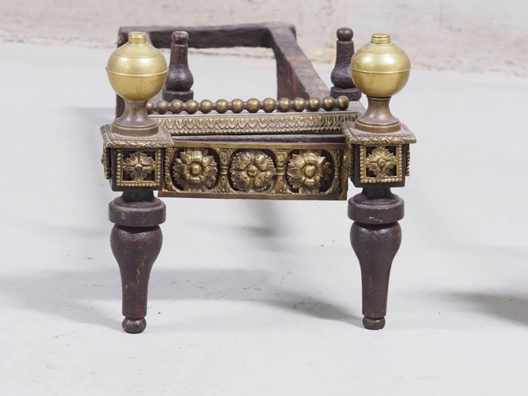 Cast Pair of French Provincial Louis XVI Period Andirons with Neoclassical Design