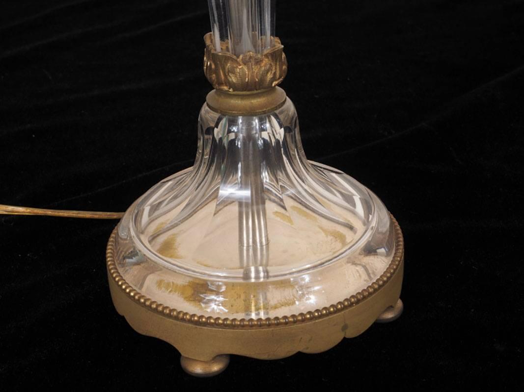 Regency Pair of Vintage Crystal and Bronze Candelabra Lamps