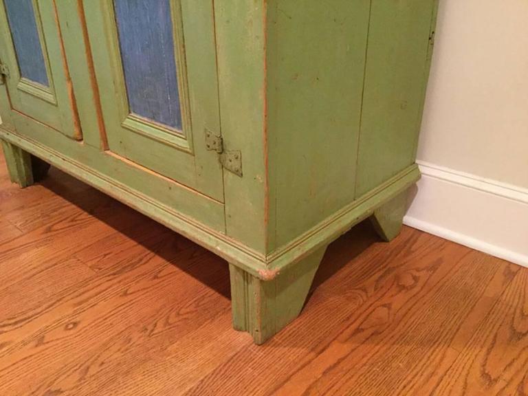 Antique Painted Step Back Cupboard at 1stDibs