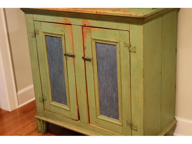 Antique Painted Step Back Cupboard at 1stDibs