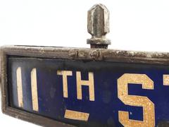 Antique Newyork, New Jersey Double Street Sign, Palisade Ave and 11th Street