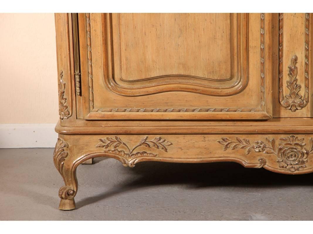 French Provincial Auffray Fine Carved Country French Linen Press