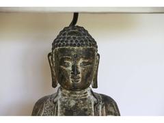 Antique Bronze Buddah Sculpture Mounted as Lamp