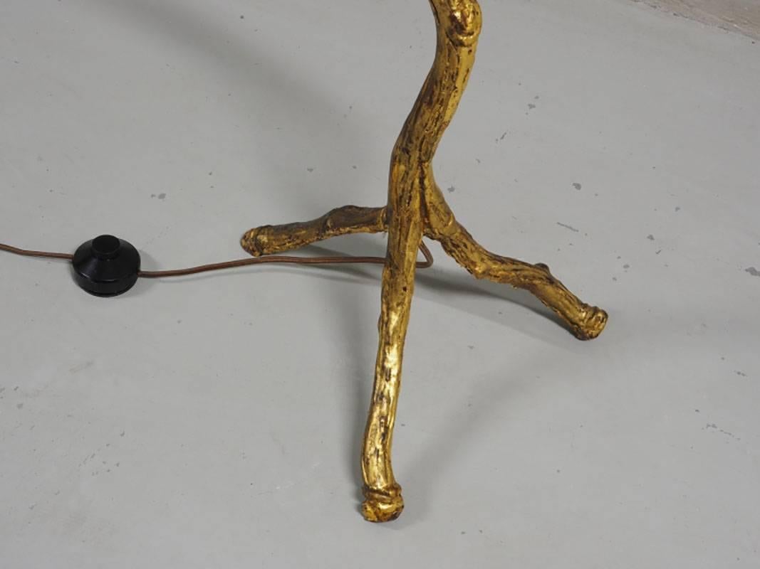 Cast bronze organic branch form standing floor lamp with gilt finish, excellent sculptural form and good weight.
Measures: 72