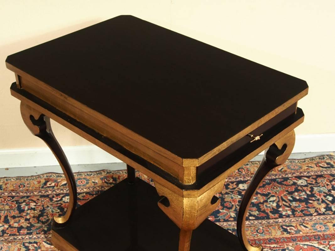 Lewis Mittman Lacquer and Gilt Side Table In Good Condition In Bridgeport, CT
