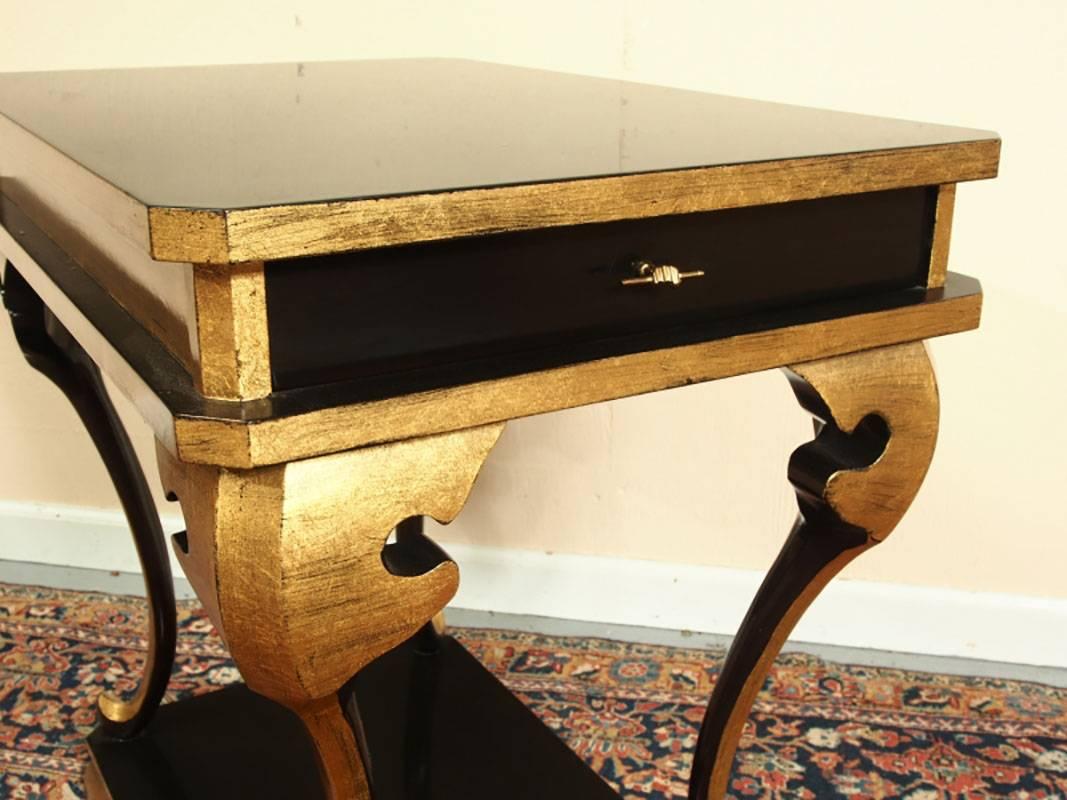 20th Century Lewis Mittman Lacquer and Gilt Side Table