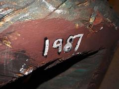 « Caravan I » Ernest Shaw, grande sculpture brutaliste en bois et fer mixtes