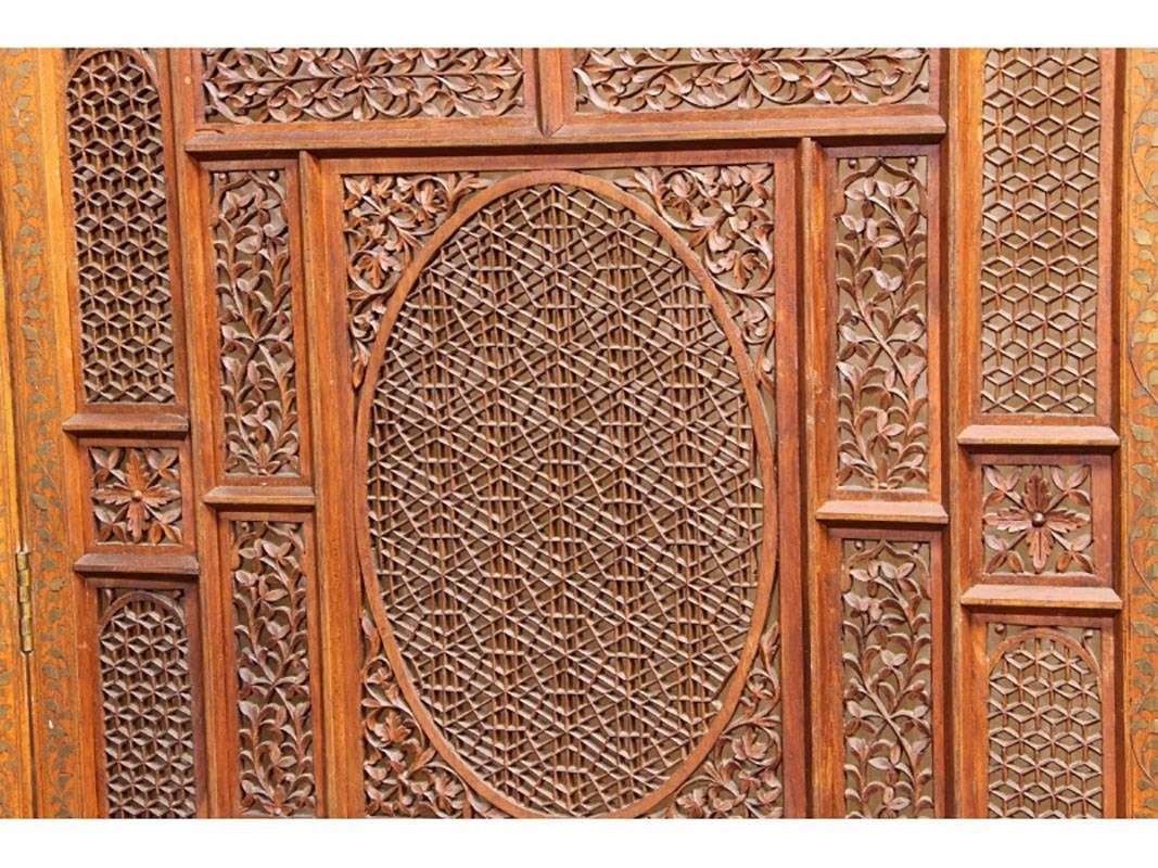 Unusual and Fine Moroccan Antique Four-Panel Screen 1