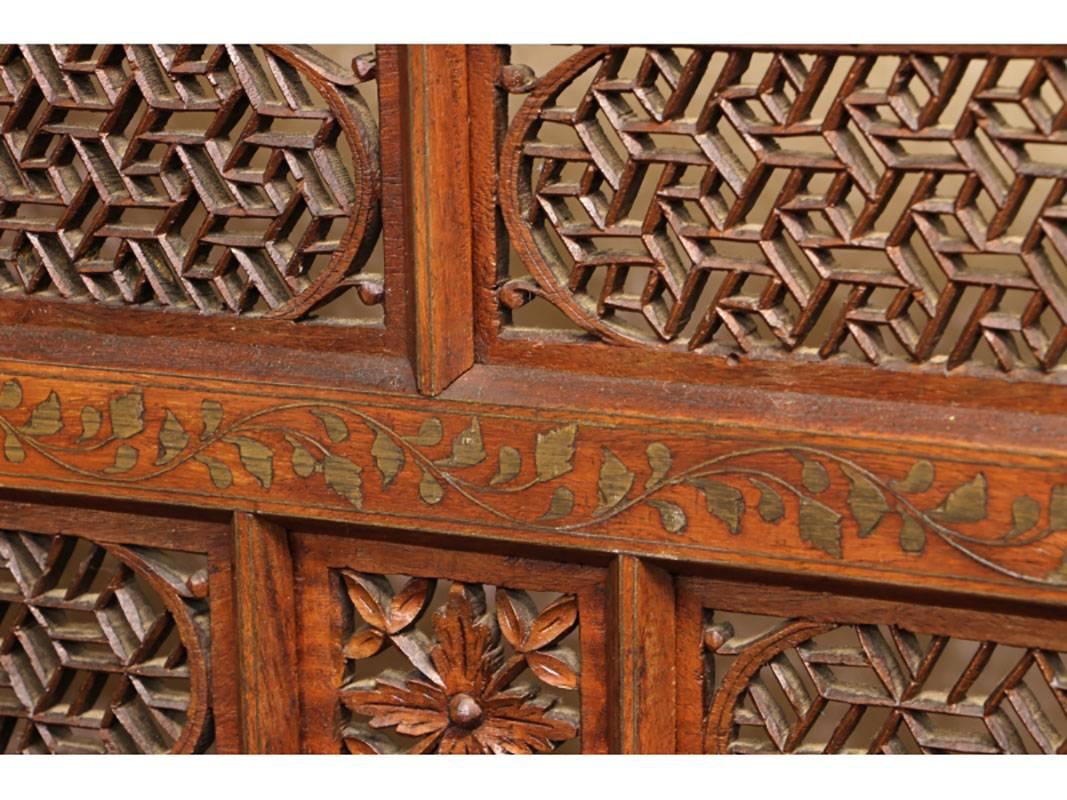 Unusual and Fine Moroccan Antique Four-Panel Screen 2