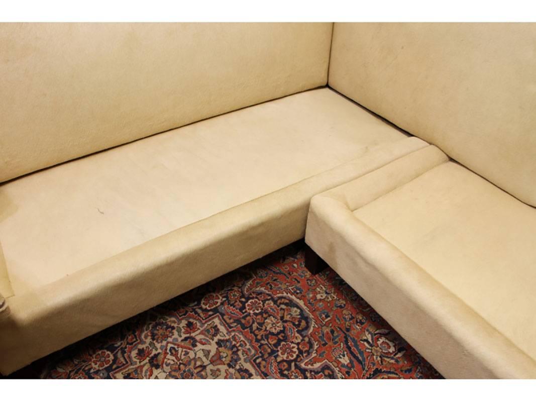 20th Century Blonde Calf Hide Sectional Sofa