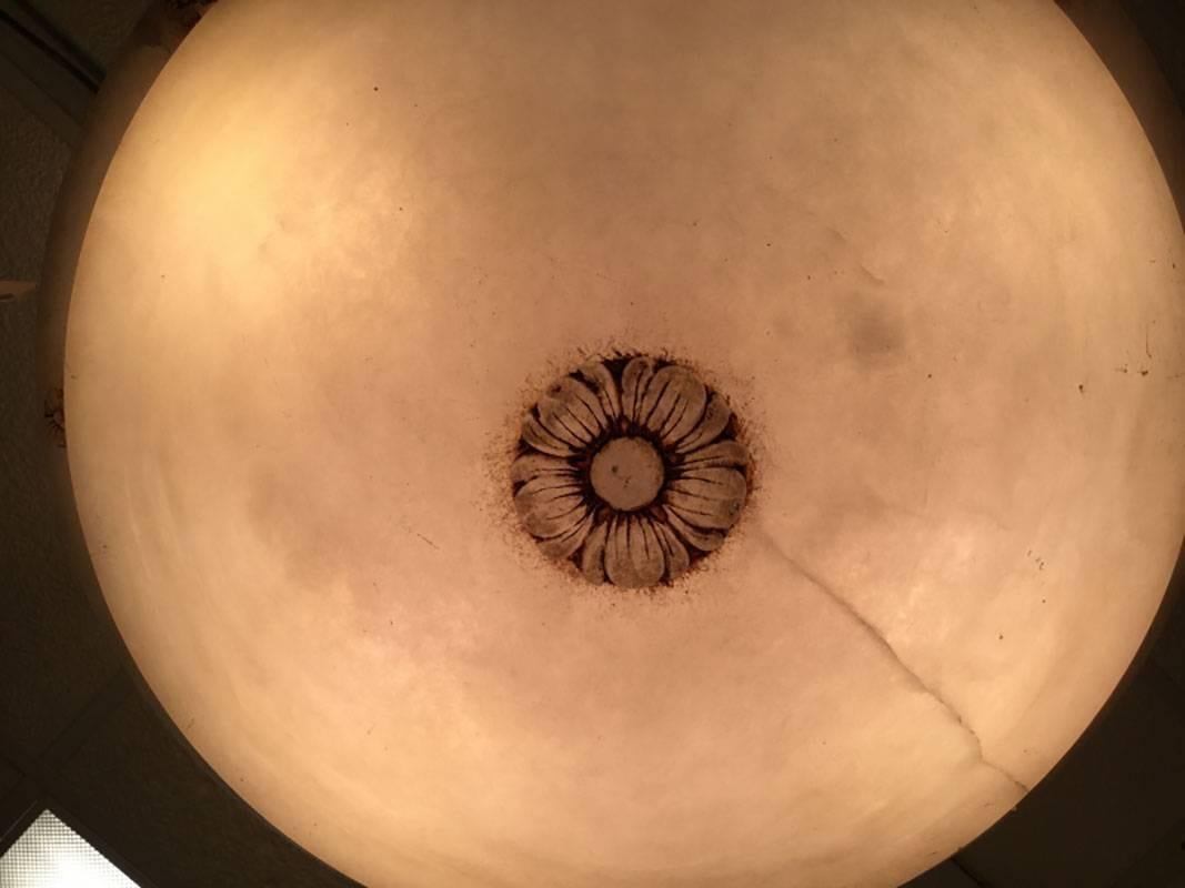 Néoclassique Lampe à suspension albâtre en vente
