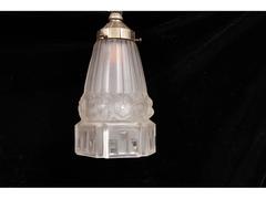 French Art Deco Frosted Chandelier