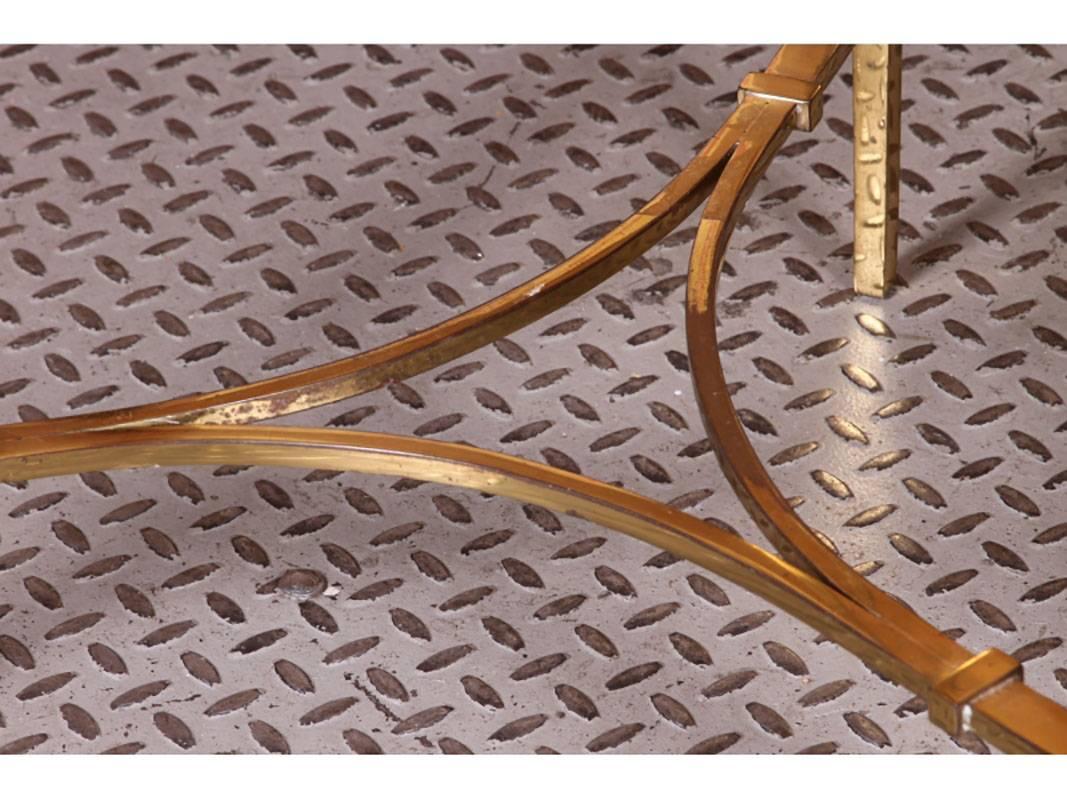 20th Century Pair of Bronze Compatible Circular Hollywood Regency Side Tables For Sale