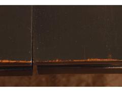 Asian Style Black Lacquered Elmwood Dining Table and Chairs