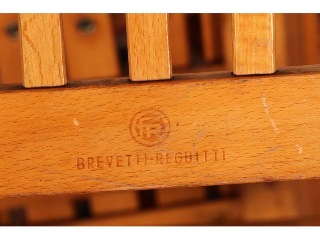 Mid-Century Italian Folding Table and Chairs, Brevetti Reguitti In Good Condition In Bridgeport, CT