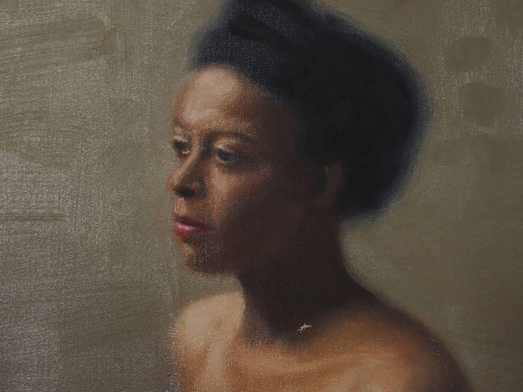 An unframed portrait of an African American nude, circa 1940. Measures: 22