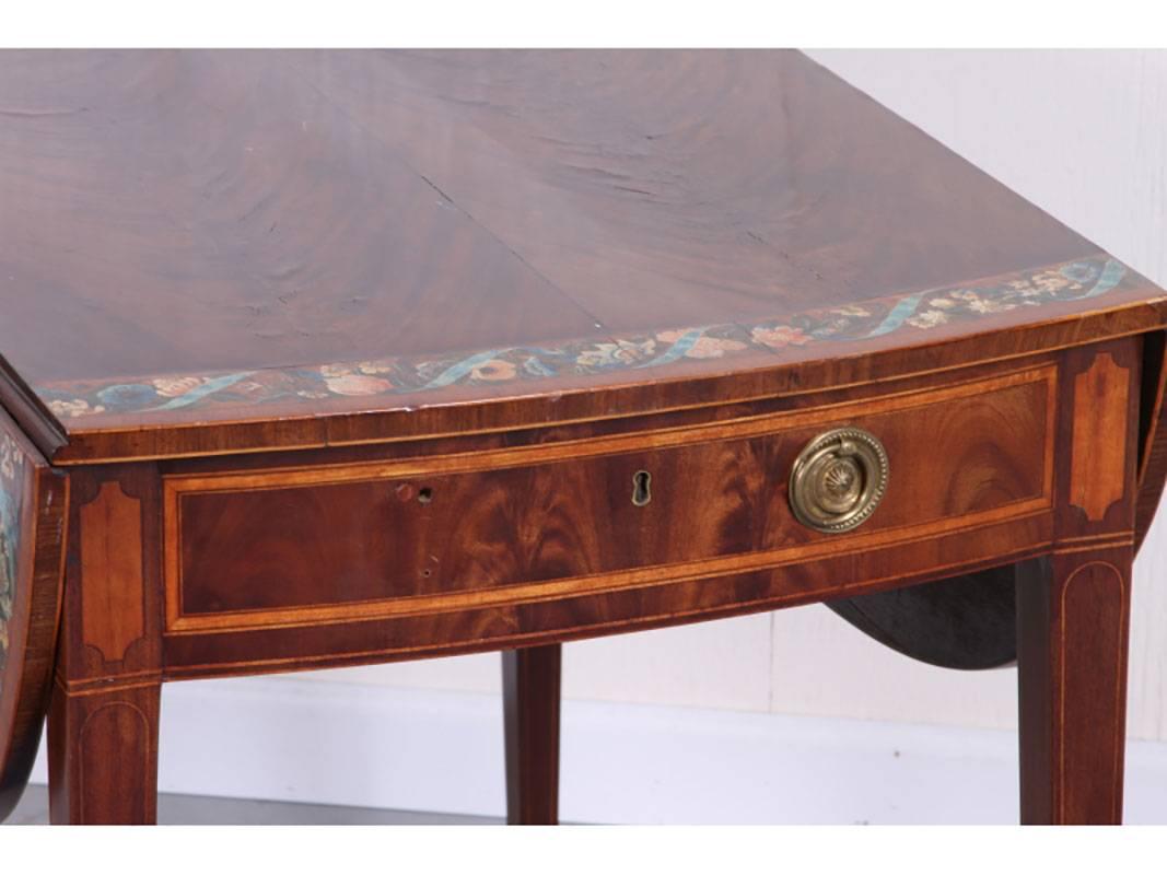 Pembroke-Tisch mit Malerei von George III. zur Restaurierung (Messing) im Angebot