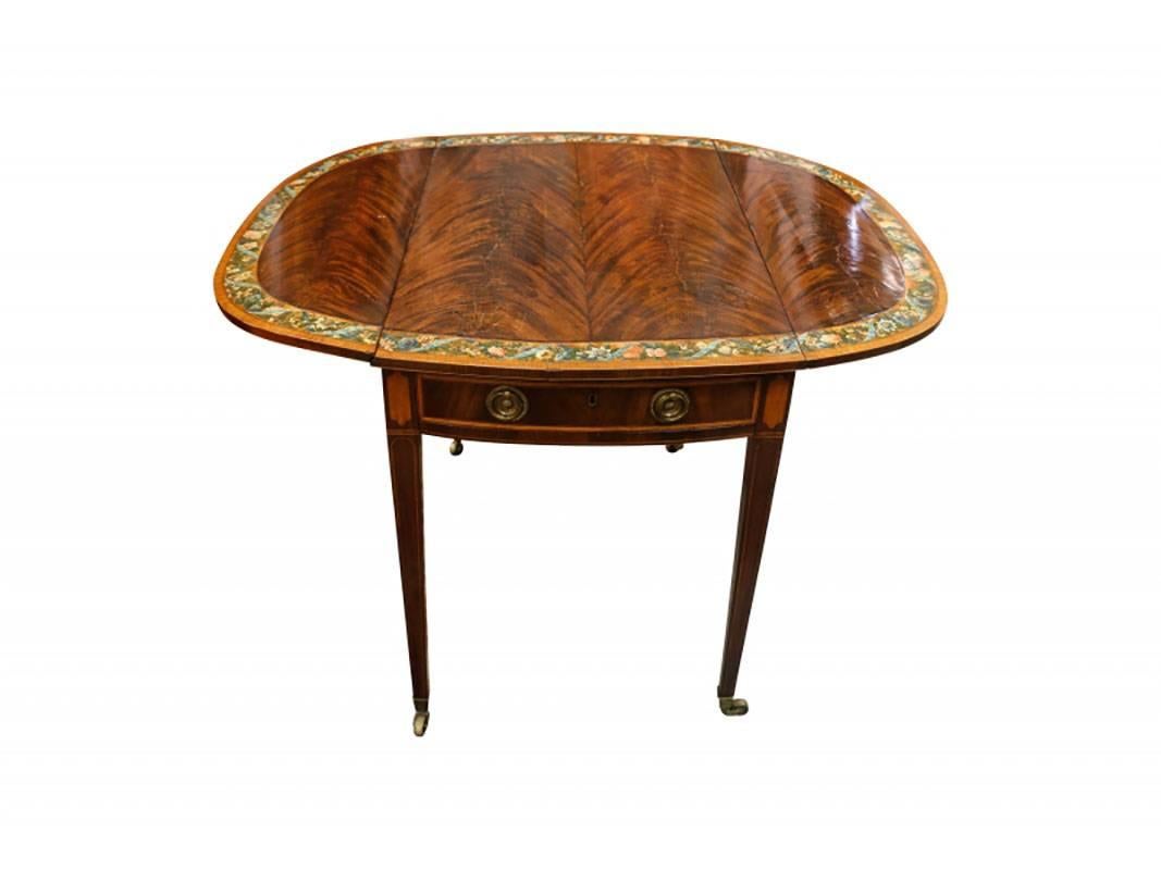 Pembroke-Tisch mit Malerei von George III. zur Restaurierung (19. Jahrhundert) im Angebot