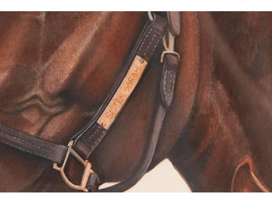 Country Pastel of Two Horses by Jocelyn Sandor For Sale