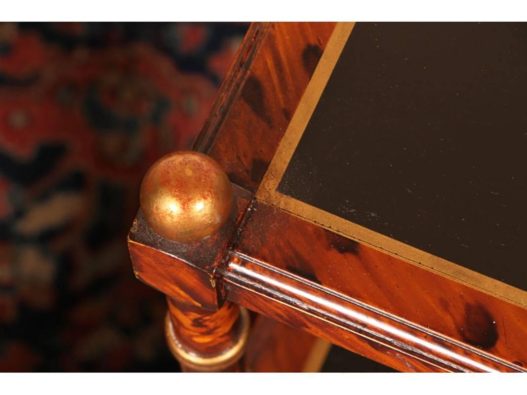 20th Century Pair of Faux Tortoise Tri Level Side Tables