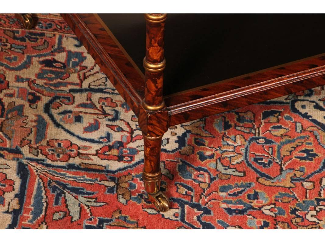 Pair of Faux Tortoise Tri Level Side Tables In Good Condition In Bridgeport, CT