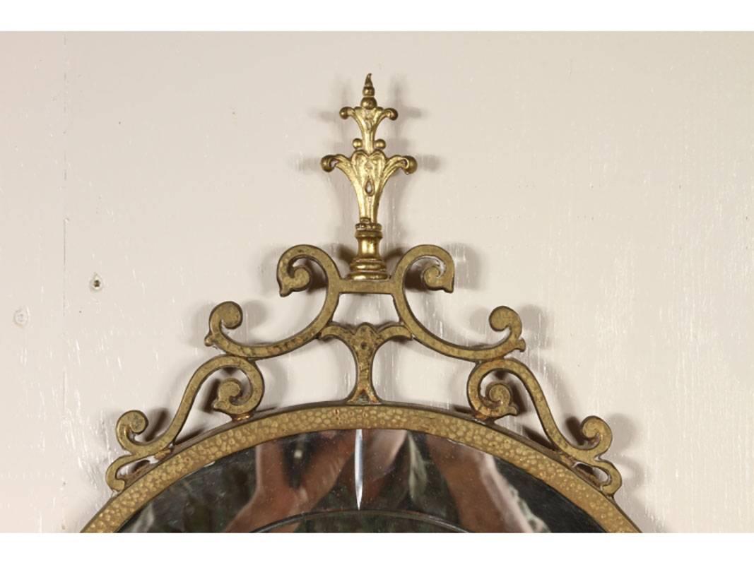 Aesthetic Movement Oscar Bach Style Marble Top Console Table and Mirror