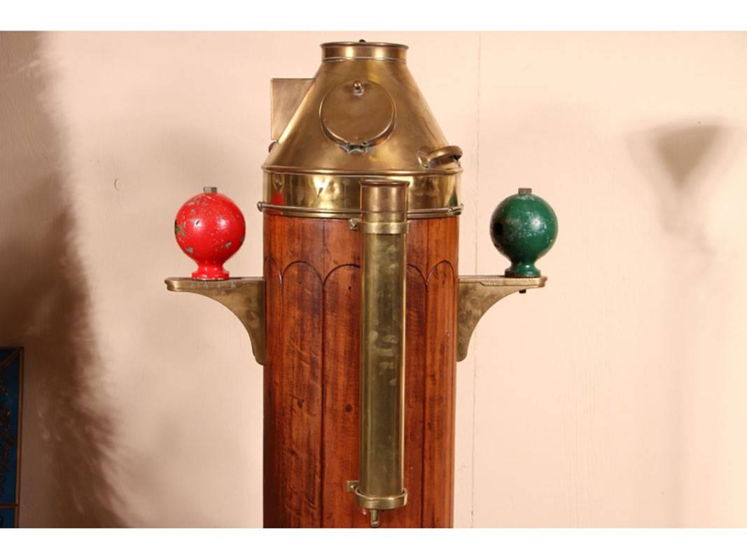 Brass and oak construction. Brass plate on front reads: Compass #7542N.
Sestrel; Henry Browne & Son; Station Works, Barking Essex; Type No 90327.
The historical compass binnacle ‘Sestrel’ is a magnificent example of a nautical navigation