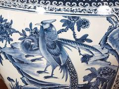 Pair of Chinese Large Fish Bowls on Teak Stands