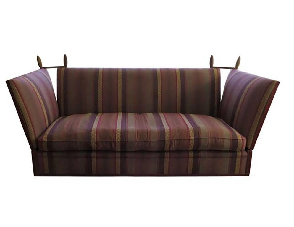 George Smith Striped Knole Sofa in Burgundy Stripe