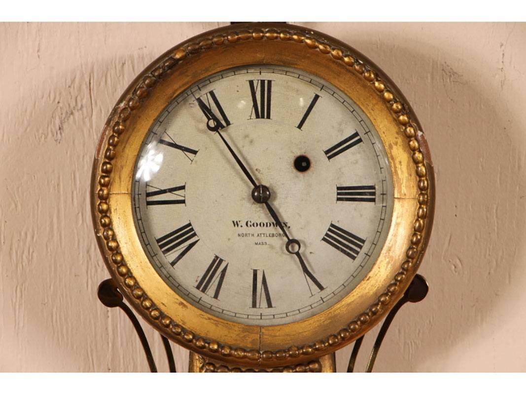 19th Century W. Goodwin Late Federal Banjo Clock