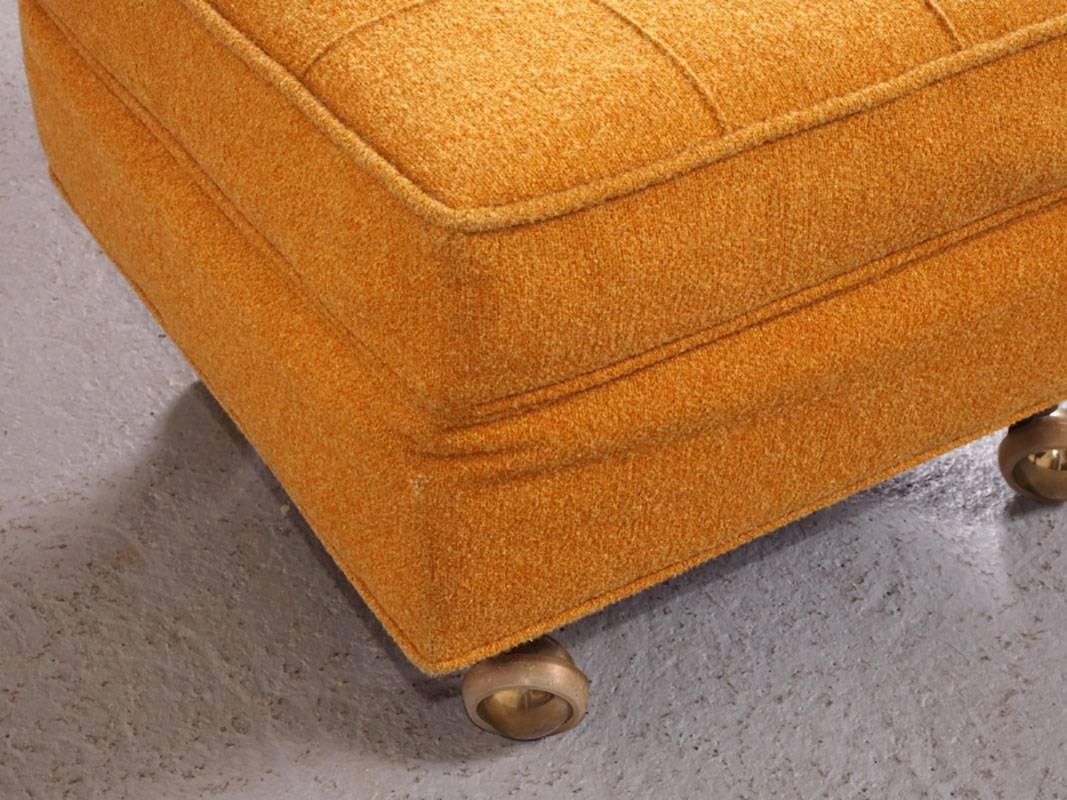 Mid-Century Modern Mid-Century Upholstered Ottoman on Casters by Harvey Probber