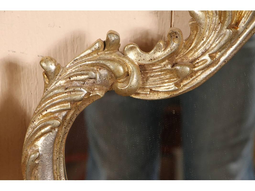 Pair of La Barge Silver Leaf Ornate Mirrors In Good Condition In Bridgeport, CT