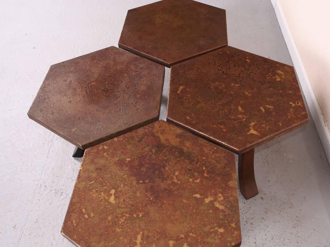 Suite of Four Hexagonal Tables by Harvey Probber In Good Condition In Bridgeport, CT