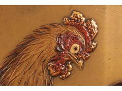 Signed Antique Japanese Lacquerware with Rooster