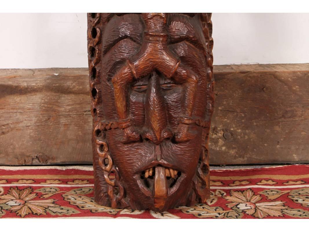 Hand-Carved Joseph Duroseau Tribal Carving For Sale